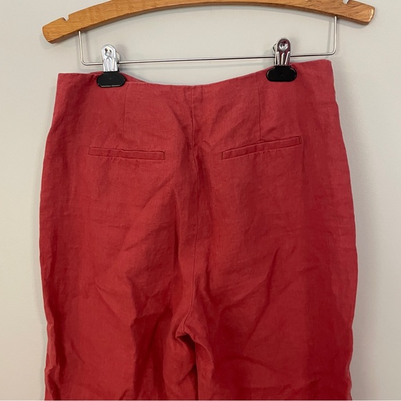 Boden High Rise Wide Leg Button Detail Linen Pants Size 6P - Picture 5 of 14